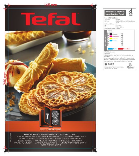 afslappet Compulsion Tangle Bricelet-sæt til Snack Collection XA800712 Tefal